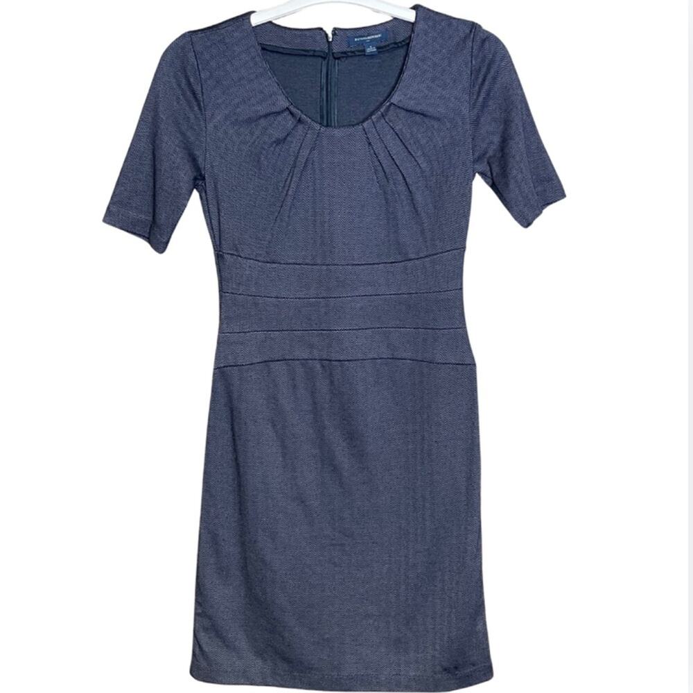 Banana Republic dress gray short sleeve business casual form fitting office Sz 4